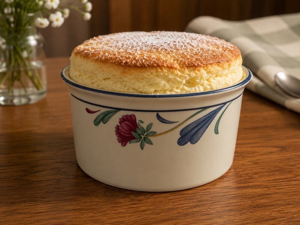 Lenox Poppies on Blue 6" Souffle Dish Floral Blue Red Discontinued Stoneware